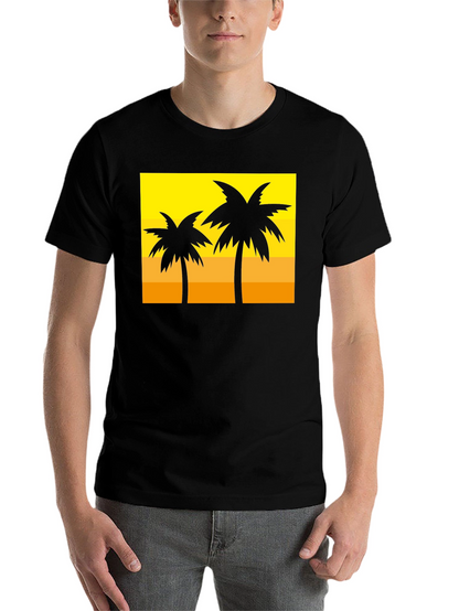 Tropical Palm Tree Graphic Tee - Sunset Vibes