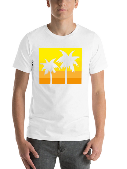 Tropical Palm Tree Graphic Tee - Sunset Vibes