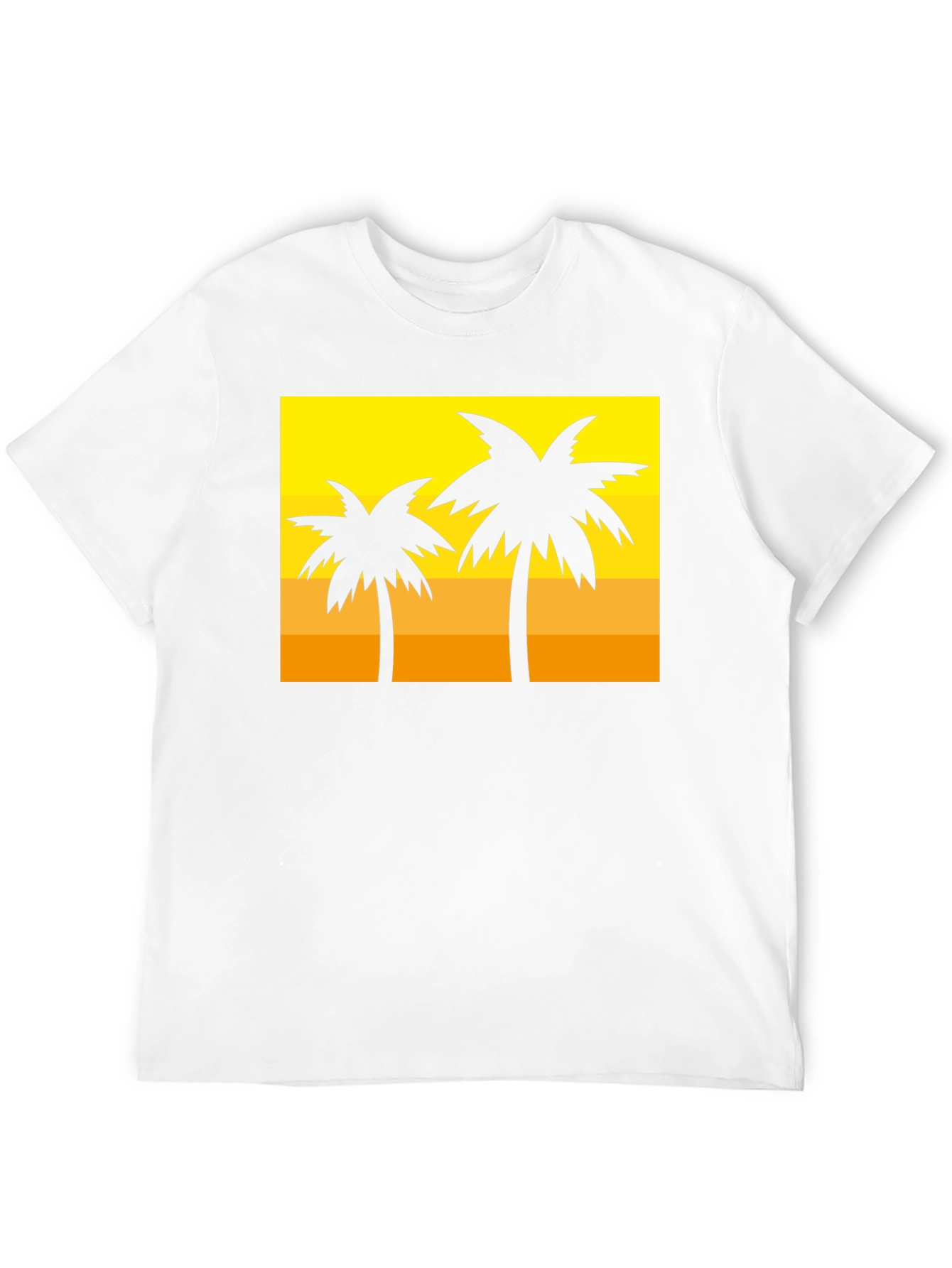 Tropical Palm Tree Graphic Tee - Sunset Vibes