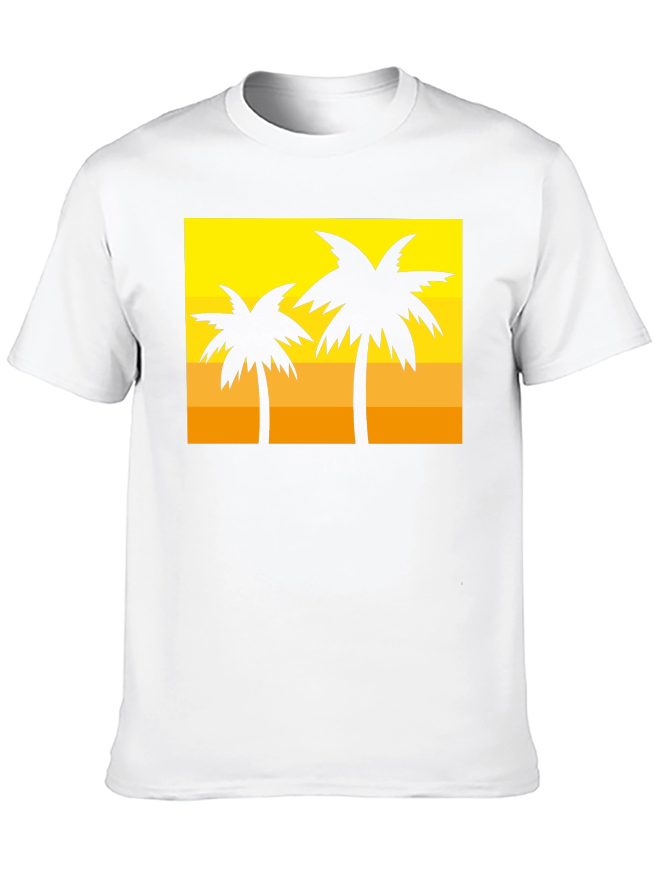 Tropical Palm Tree Graphic Tee - Sunset Vibes