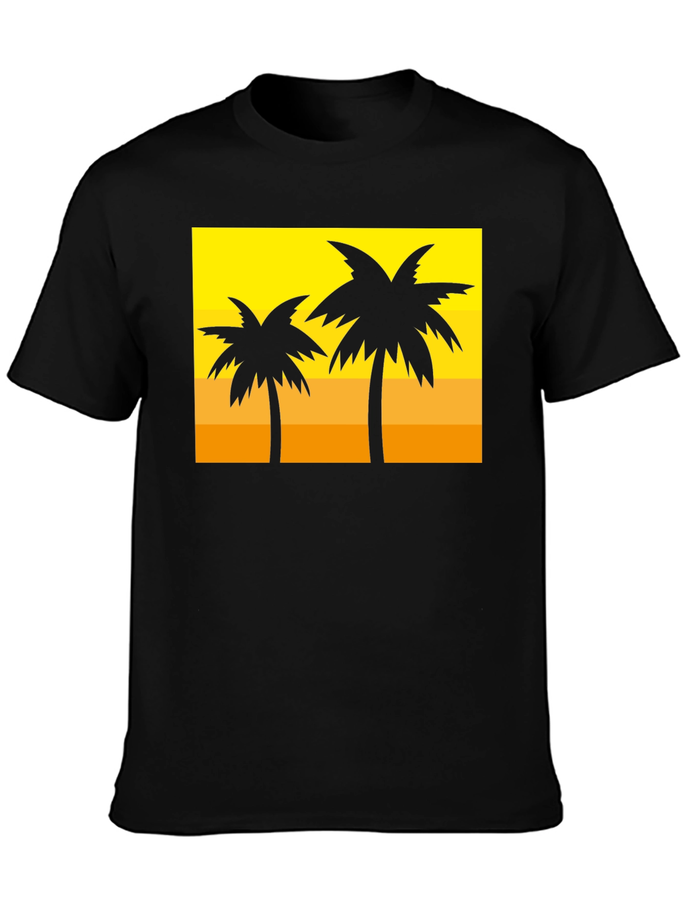 Tropical Palm Tree Graphic Tee - Sunset Vibes