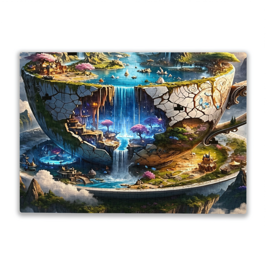 Dreamy Floating Fairyland Cracked Teacup Fantasy Puzzle