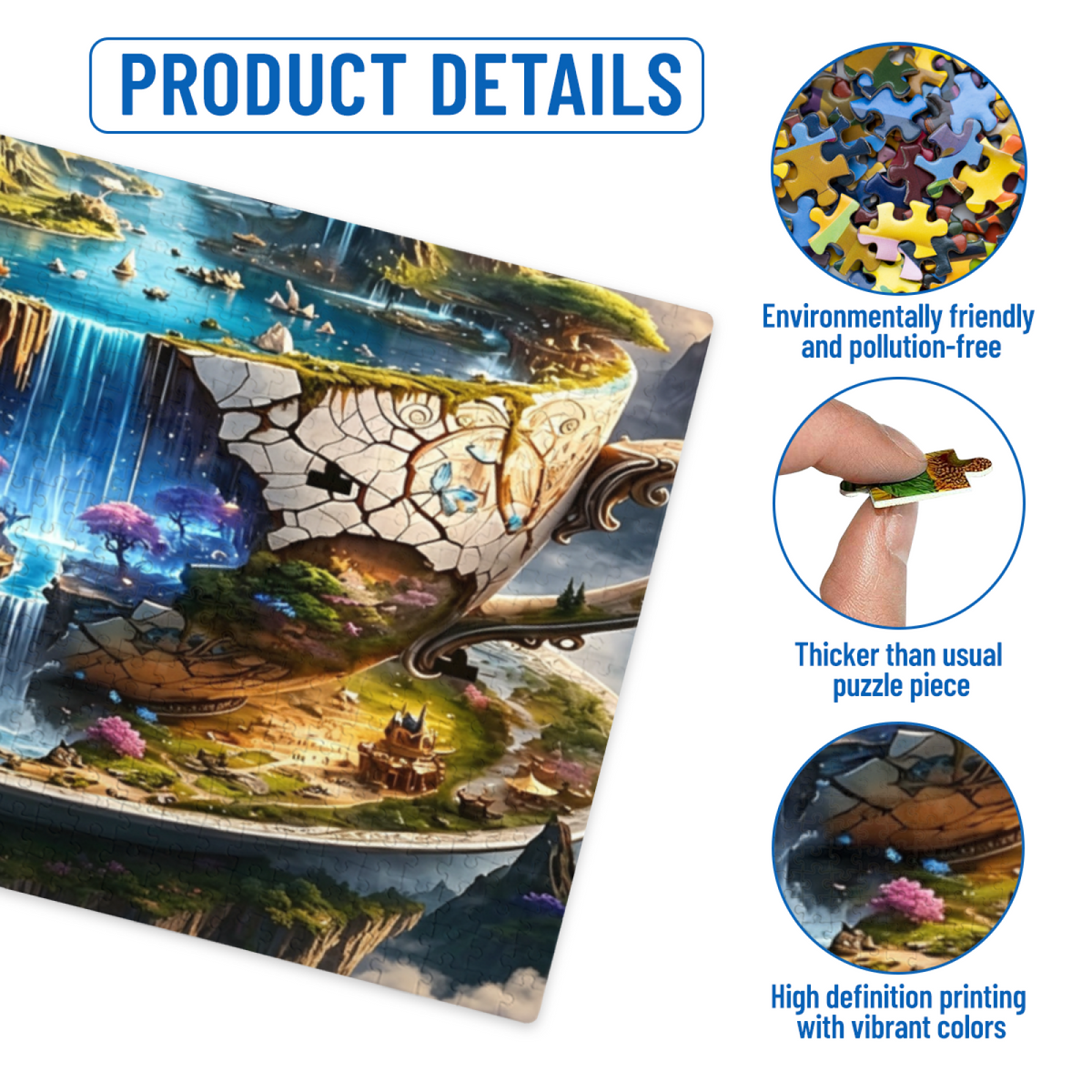 Dreamy Floating Fairyland Cracked Teacup Fantasy Puzzle