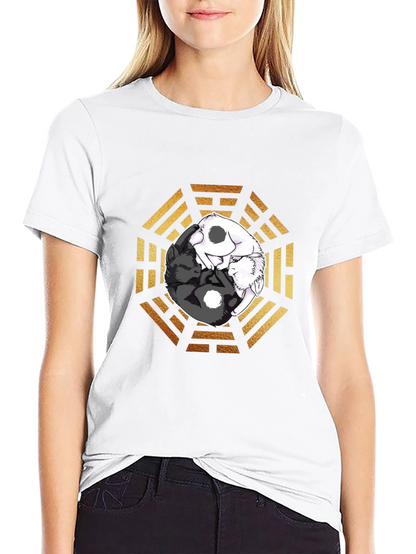 Yin Yang Cats Graphic T-Shirt