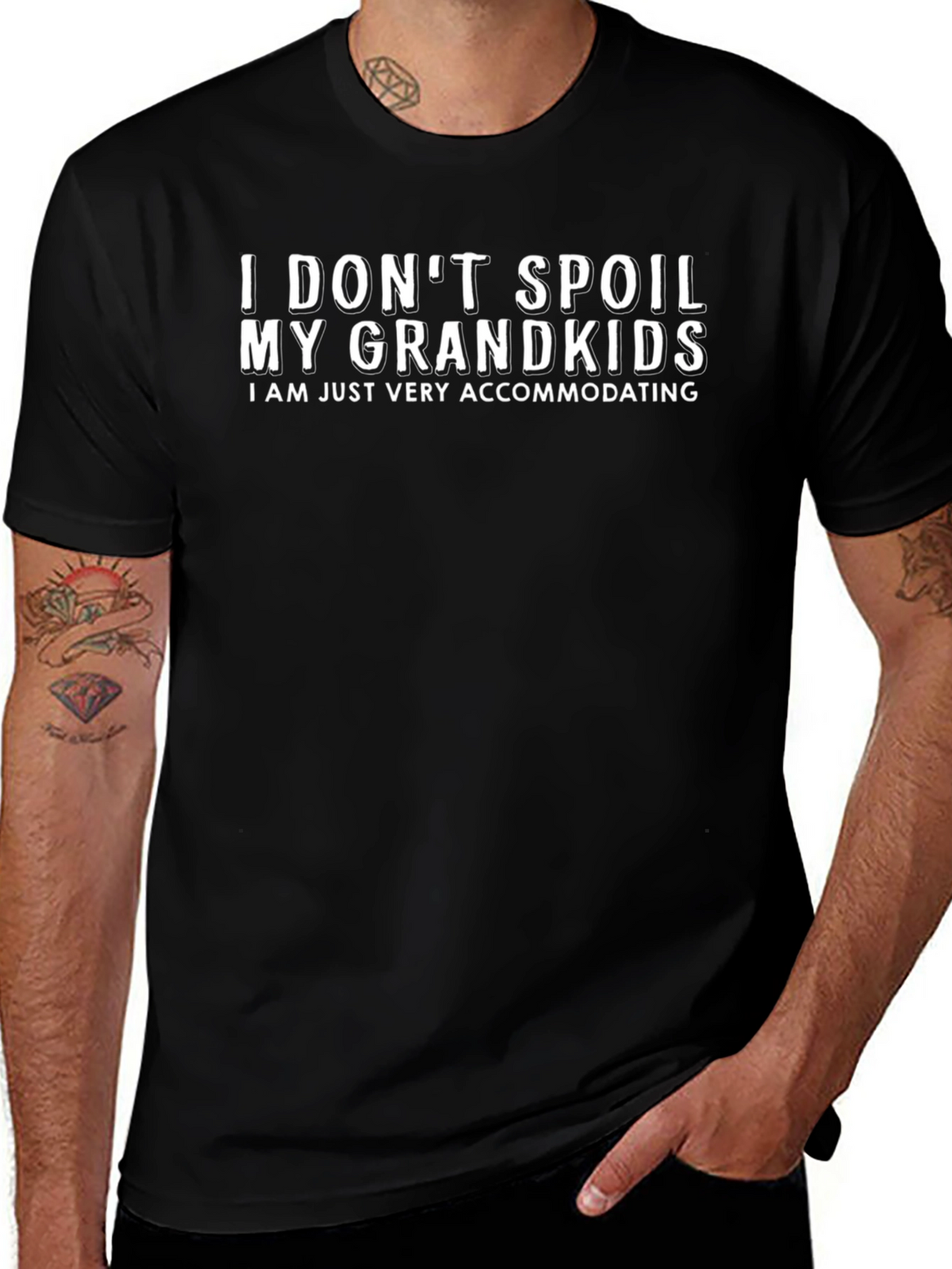 Grandparent Accommodating Black Graphic Tee