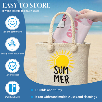 Cute Pink Hello Kitty Bear Cartoon Beach Towel, Super Plush & Comfortable, Fast Water Absorbing, Diverse Length Sizes Perfect for Girls Kids Pool Day