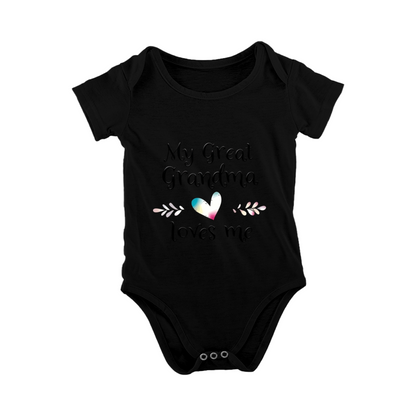 My Great Grandma Loves Me Watercolor Heart Sweet Baby Romper