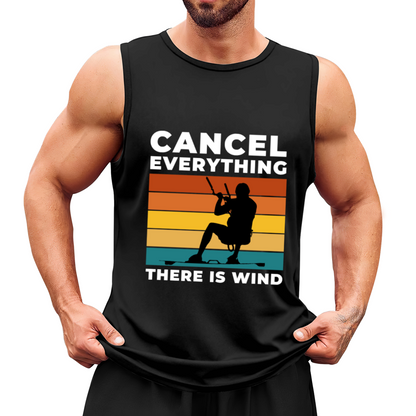 Cancel Everything There Is Wind Kitesurfing Retro Stripes Tank