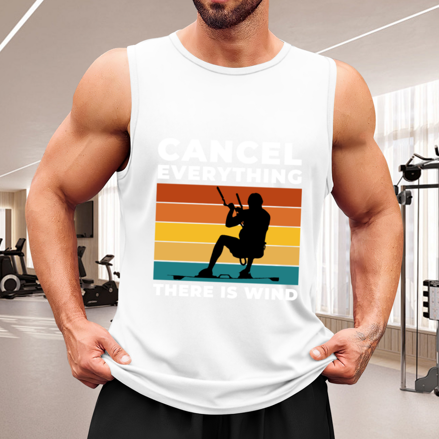 Cancel Everything There Is Wind Kitesurfing Retro Stripes Tank