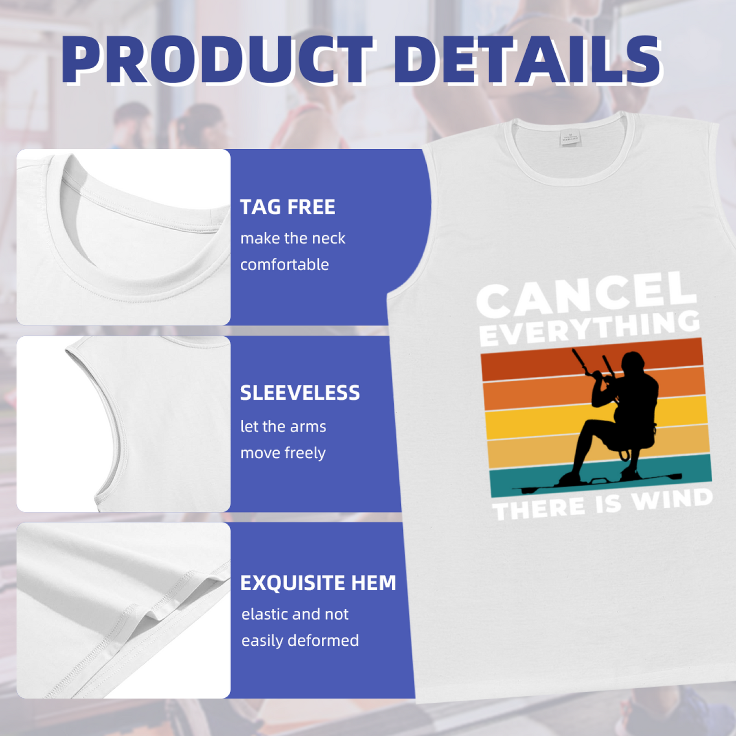 Cancel Everything There Is Wind Kitesurfing Retro Stripes Tank