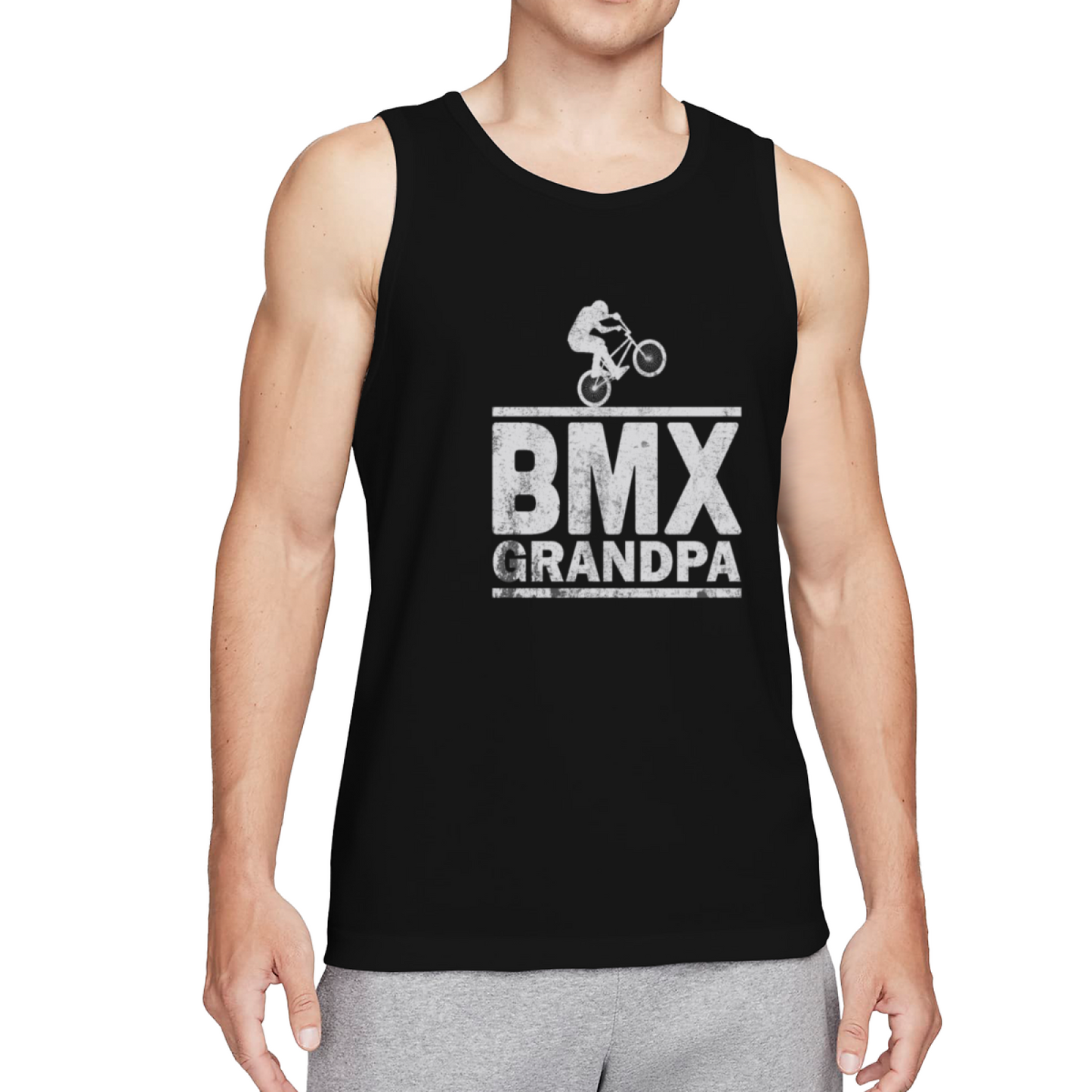 Distressed BMX Grandpa Bike Rider Men Tank
