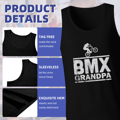 Distressed BMX Grandpa Bike Rider Men Tank