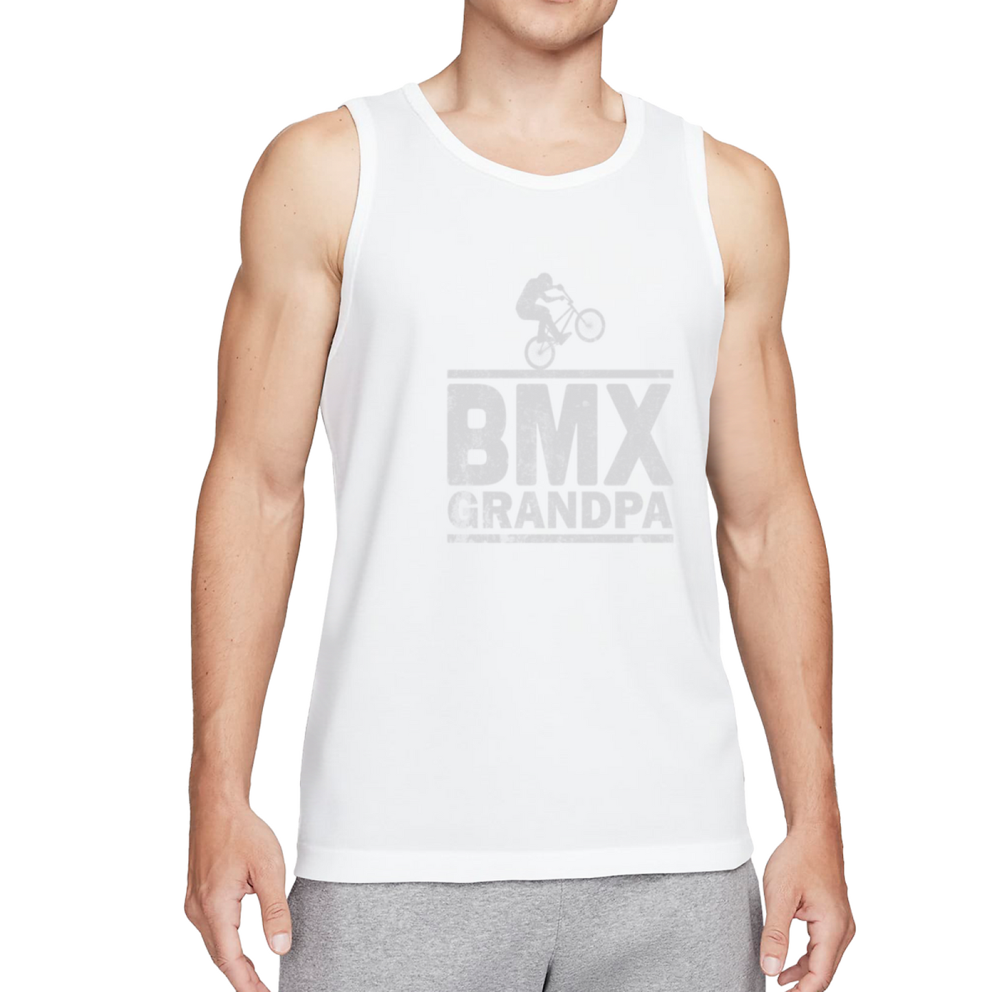 Distressed BMX Grandpa Bike Rider Men Tank