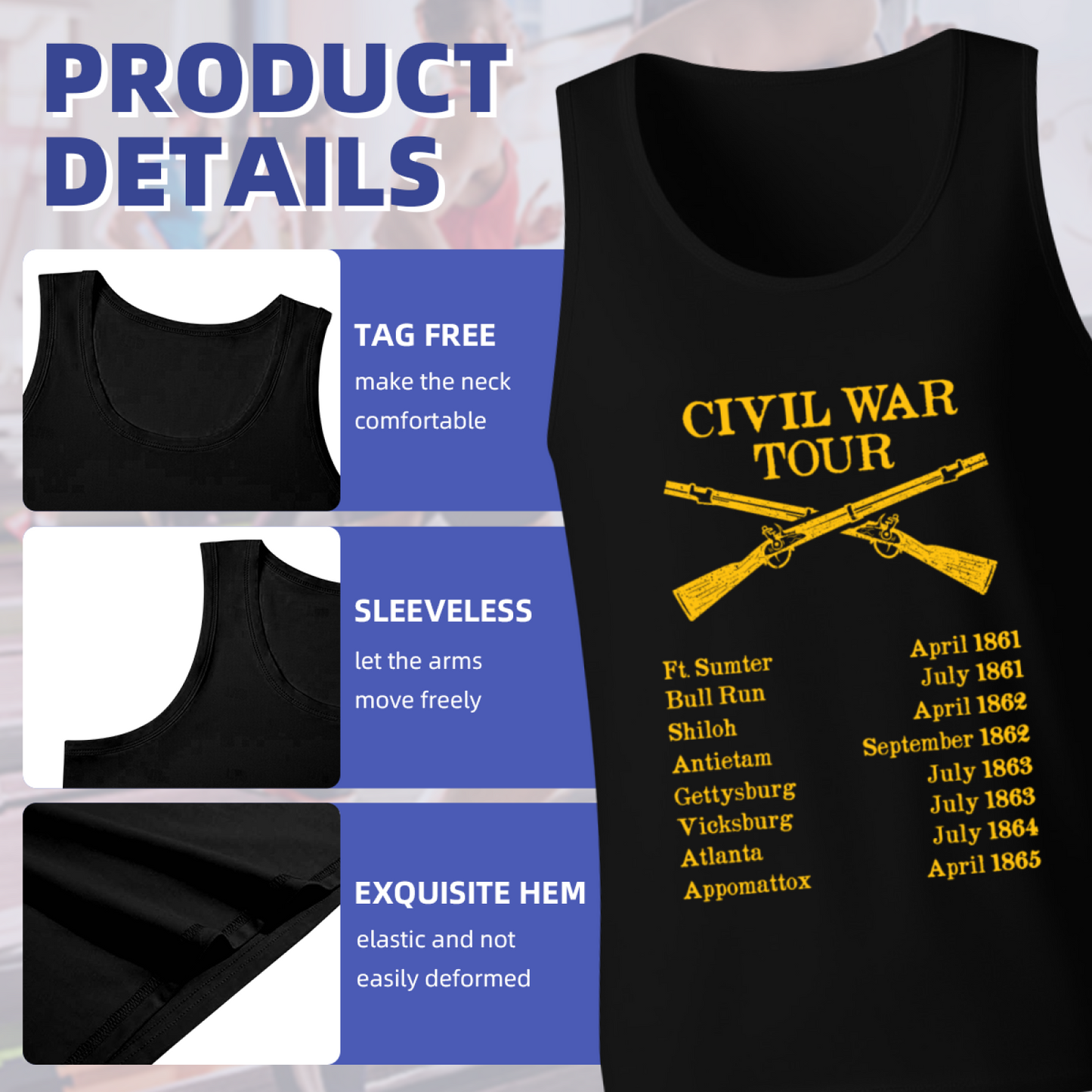 Civil War Tour Historic Battle Dates Vintage Military History Tank