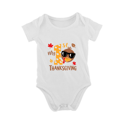 My 1st Thanksgiving Cool Turkey Baby Onesie