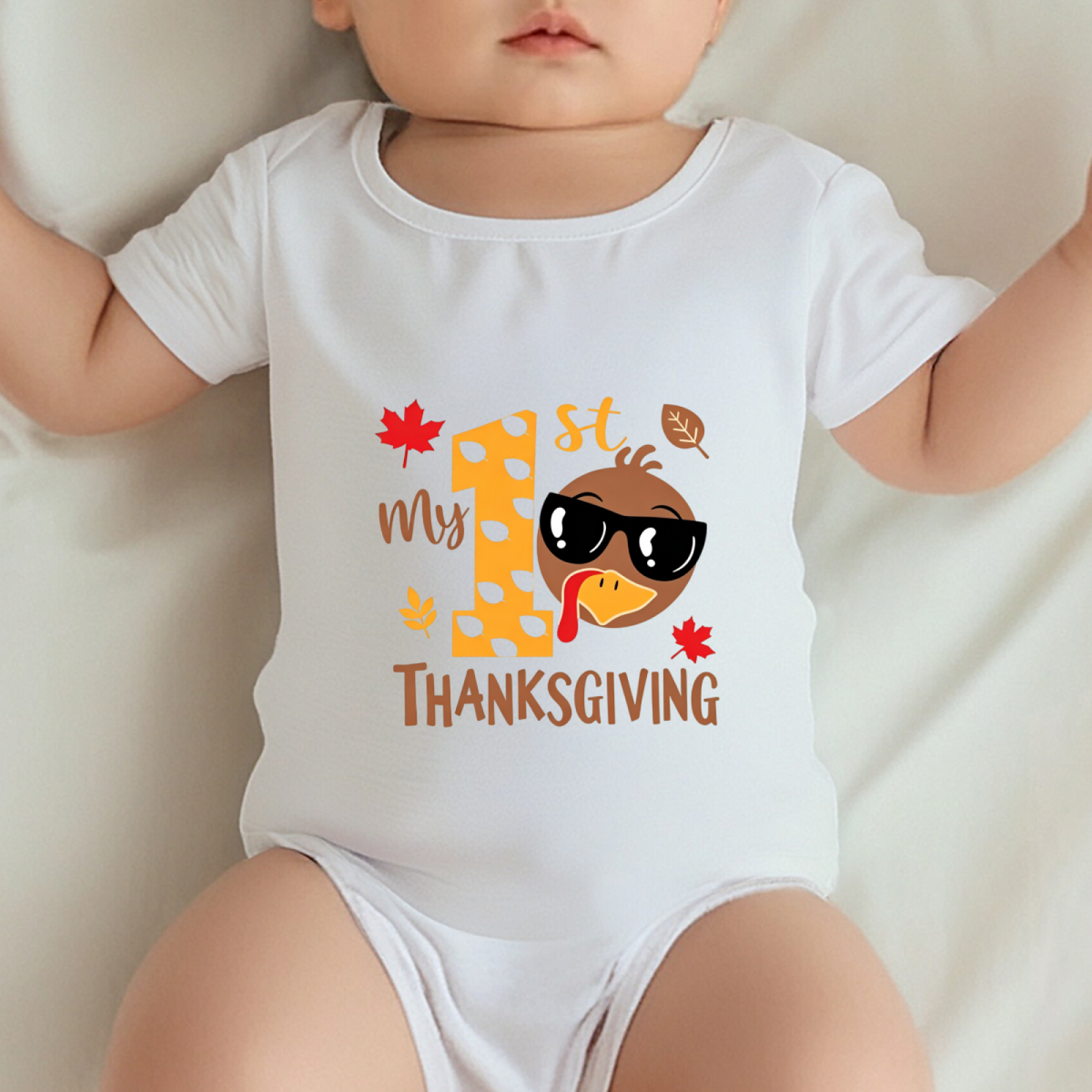My 1st Thanksgiving Cool Turkey Baby Onesie