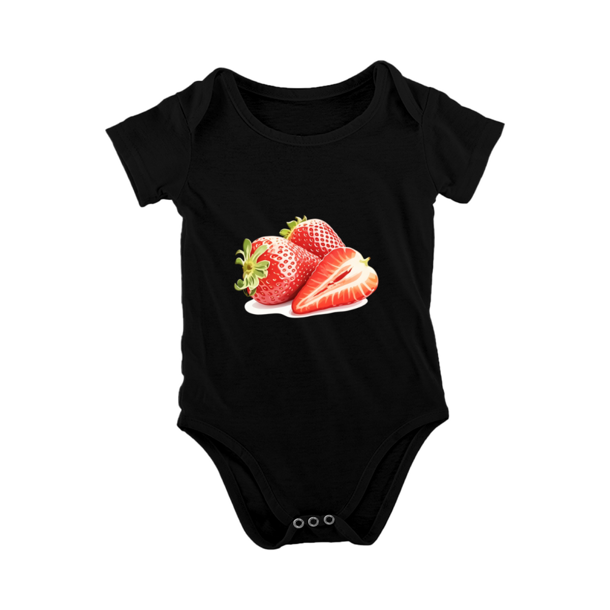 Juicy Realistic Strawberry Sweet Black Infant Romper