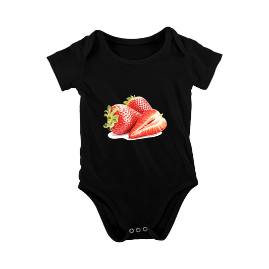Juicy Realistic Strawberry Sweet Black Infant Romper