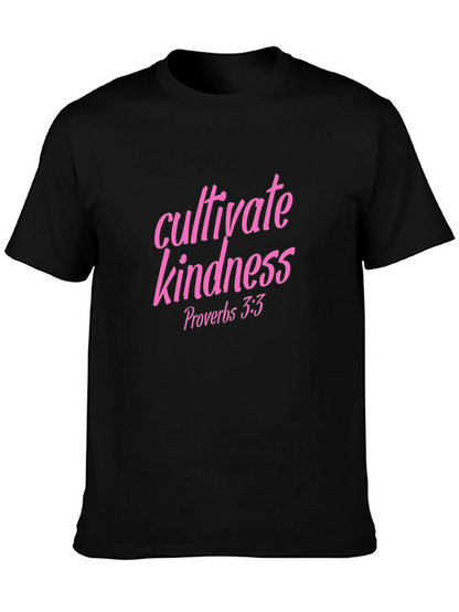 Cultivate Kindness Tee - Pink Lettering on Black