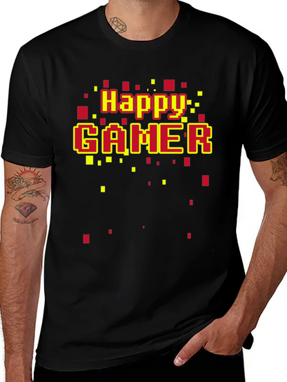 Happy Gamer T-Shirt - Retro Pixel Style