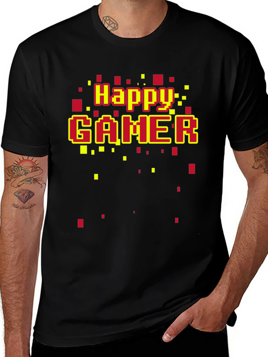 Happy Gamer T-Shirt - Retro Pixel Style
