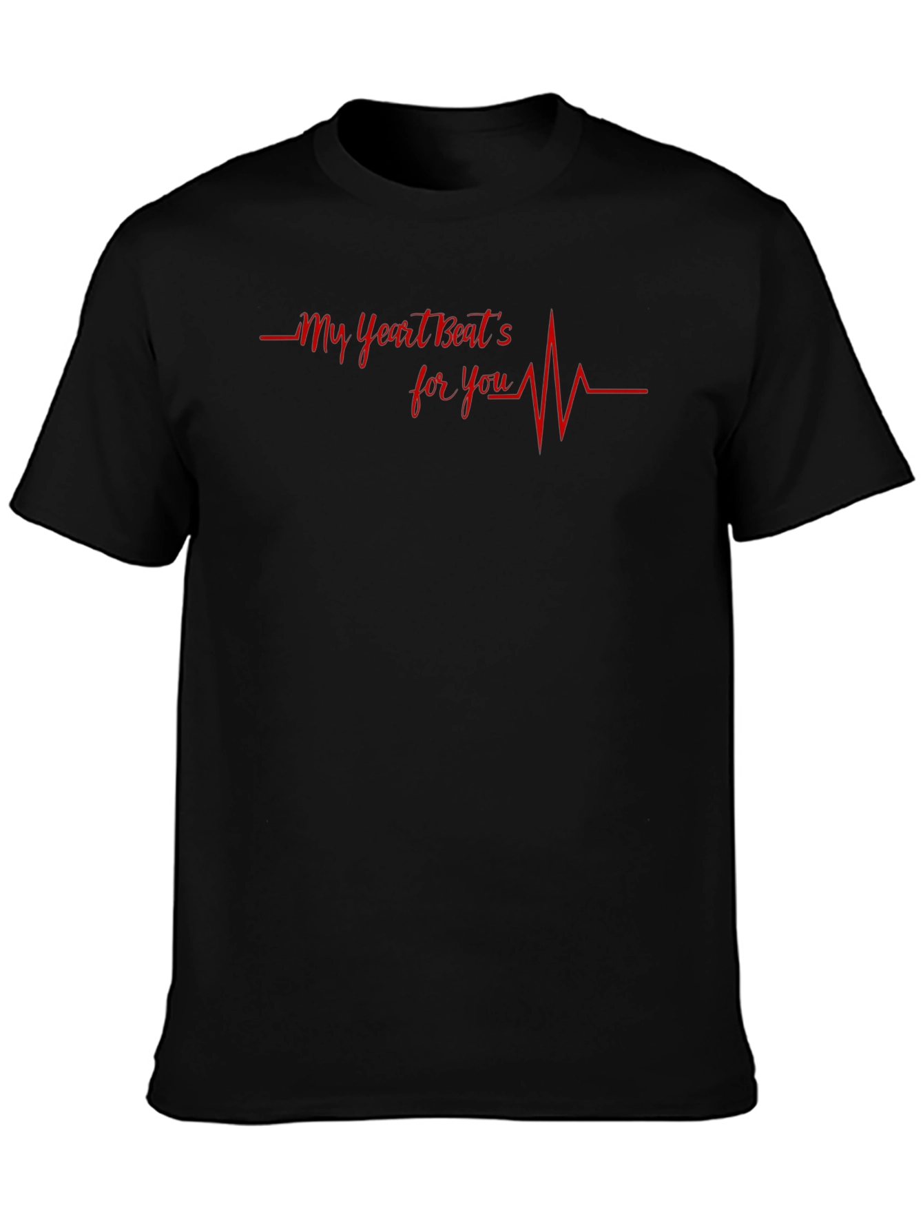 Heartbeat For You Graphic Tee - Black