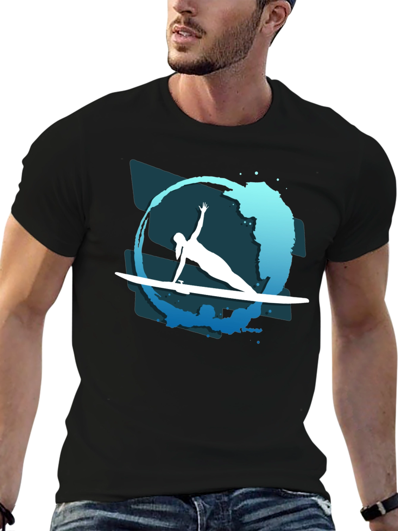 Surfer Silhouette Tee - Coastal Vibe