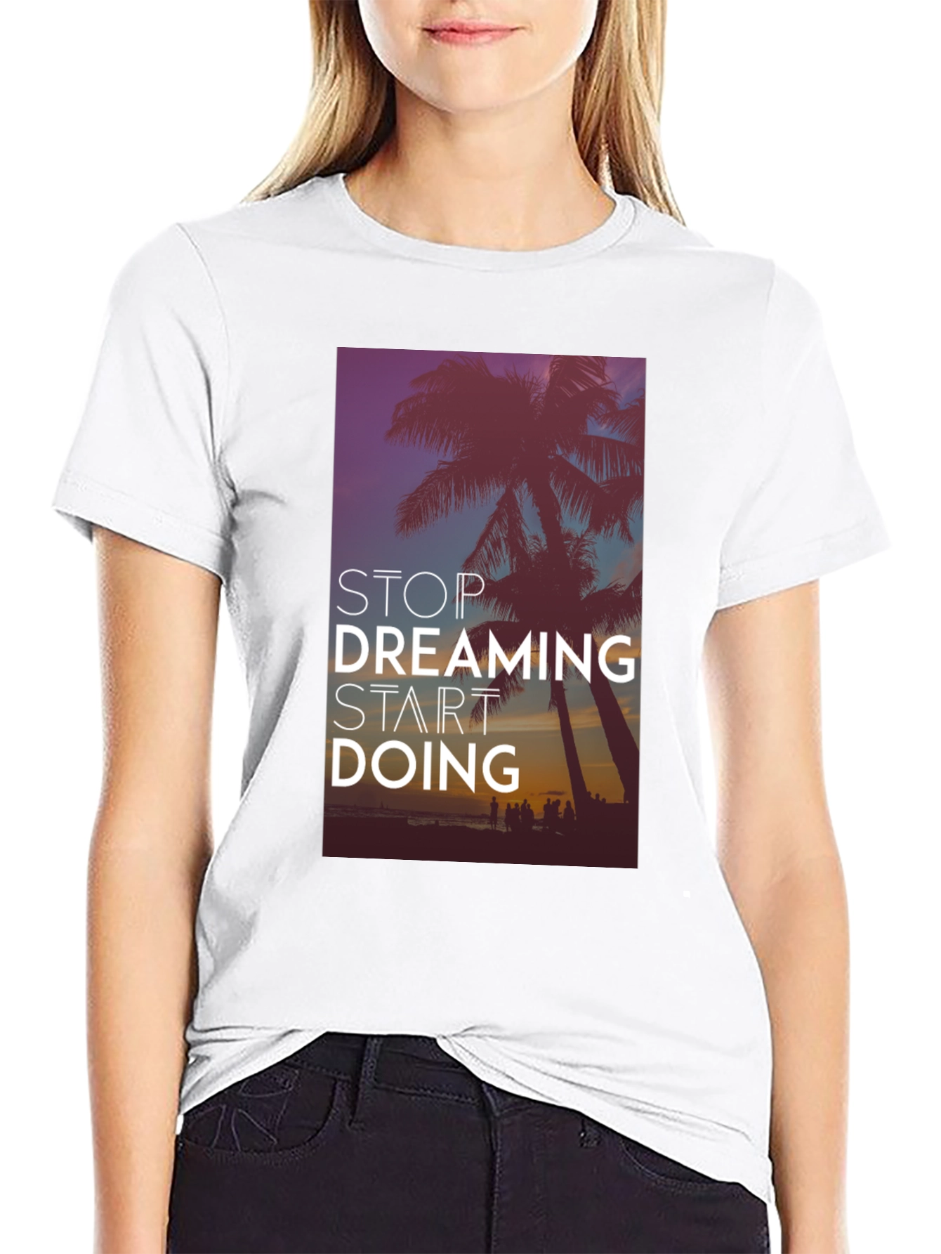 Stop Dreaming Start Doing Black Graphic Tee