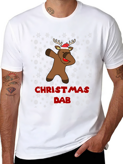 Christmas Dab Reindeer Mens Black T-Shirt
