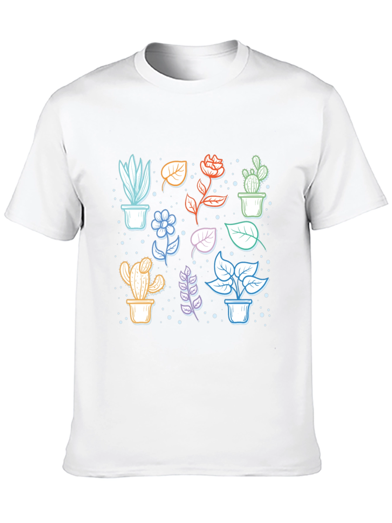 Botanical Plant Print Black T-Shirt