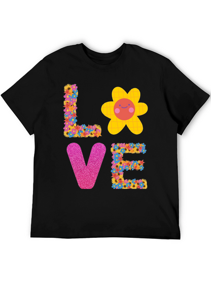 Floral LOVE Graphic Tee - Trendy Unisex T-Shirt