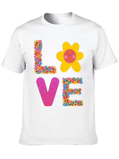 Floral LOVE Graphic Tee - Trendy Unisex T-Shirt
