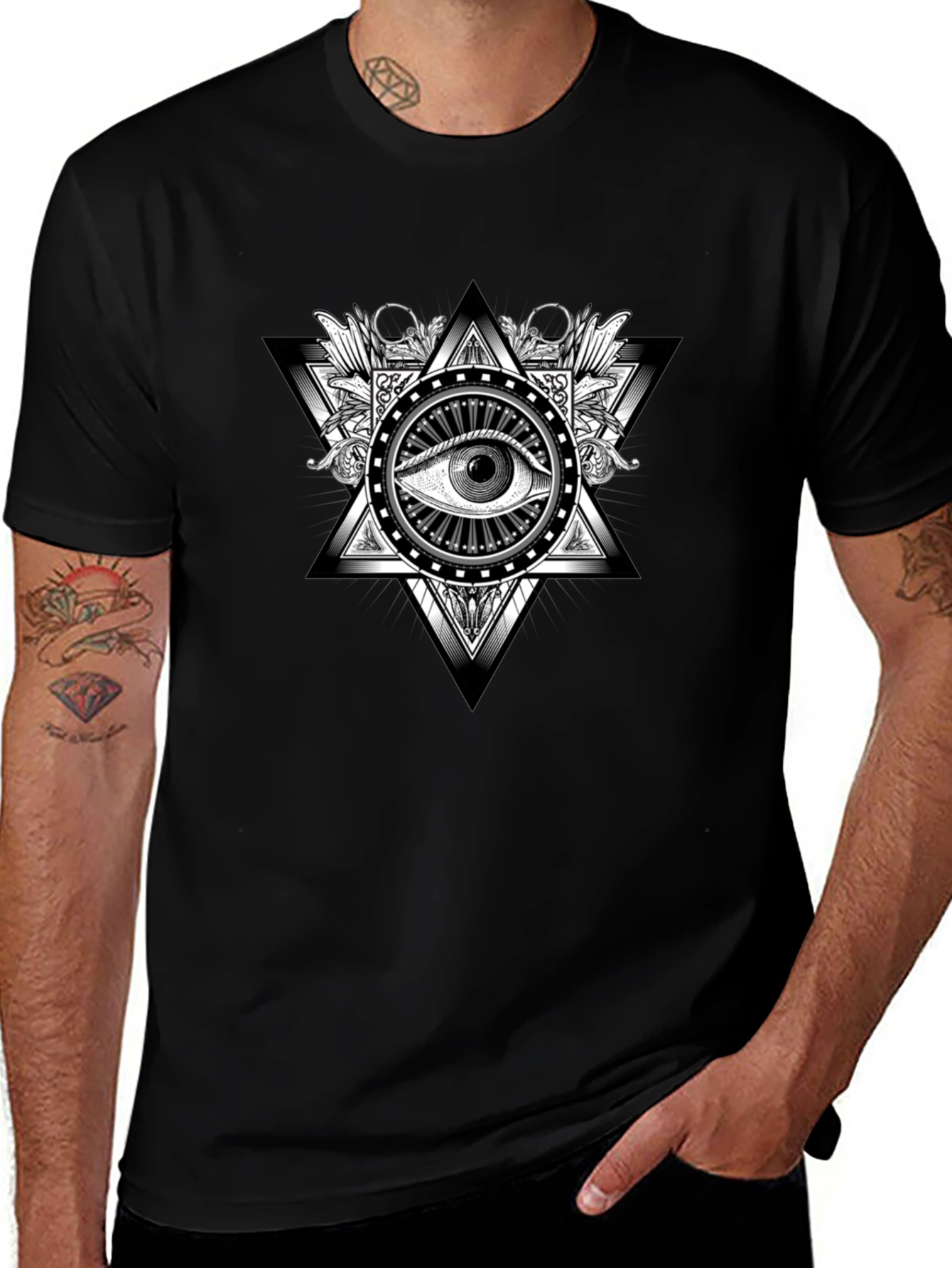 Illuminati Eye Graphic Black T-Shirt