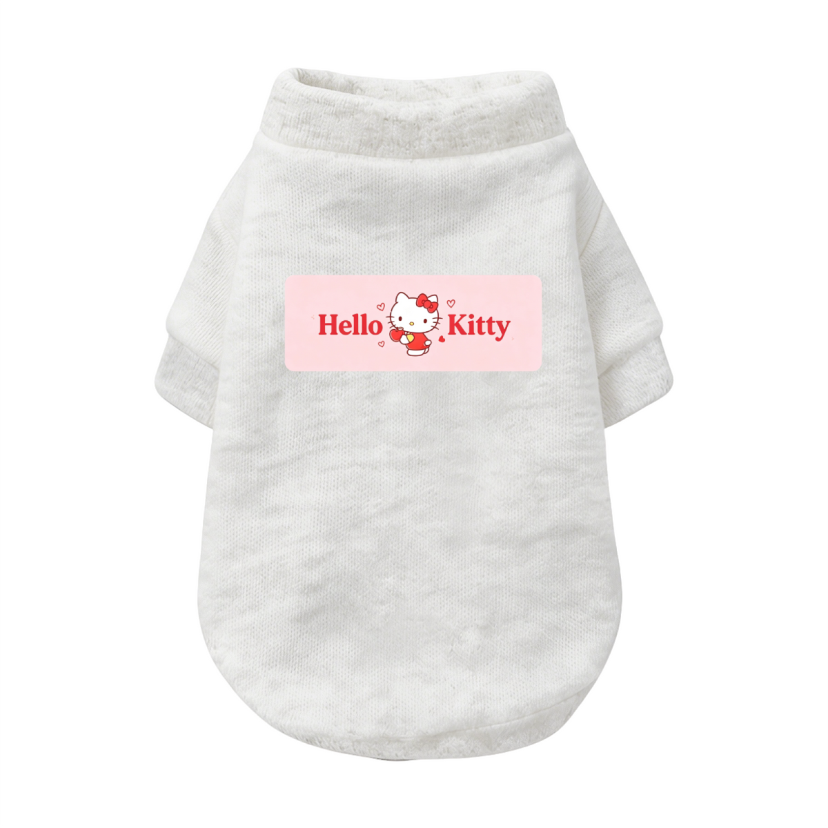 Pink Label Hello Kitty Grey Pet Pullover Sweater, Soft Daily Puppy Cardigan