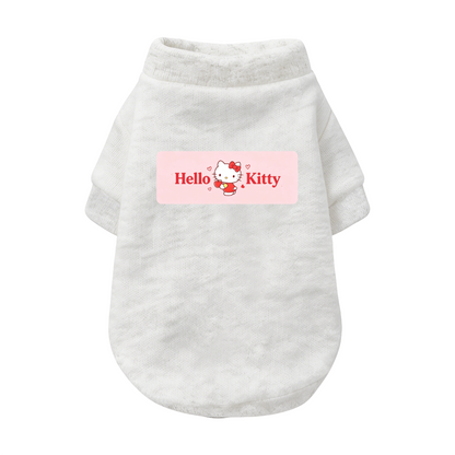 Pink Label Hello Kitty Grey Pet Pullover Sweater, Soft Daily Puppy Cardigan