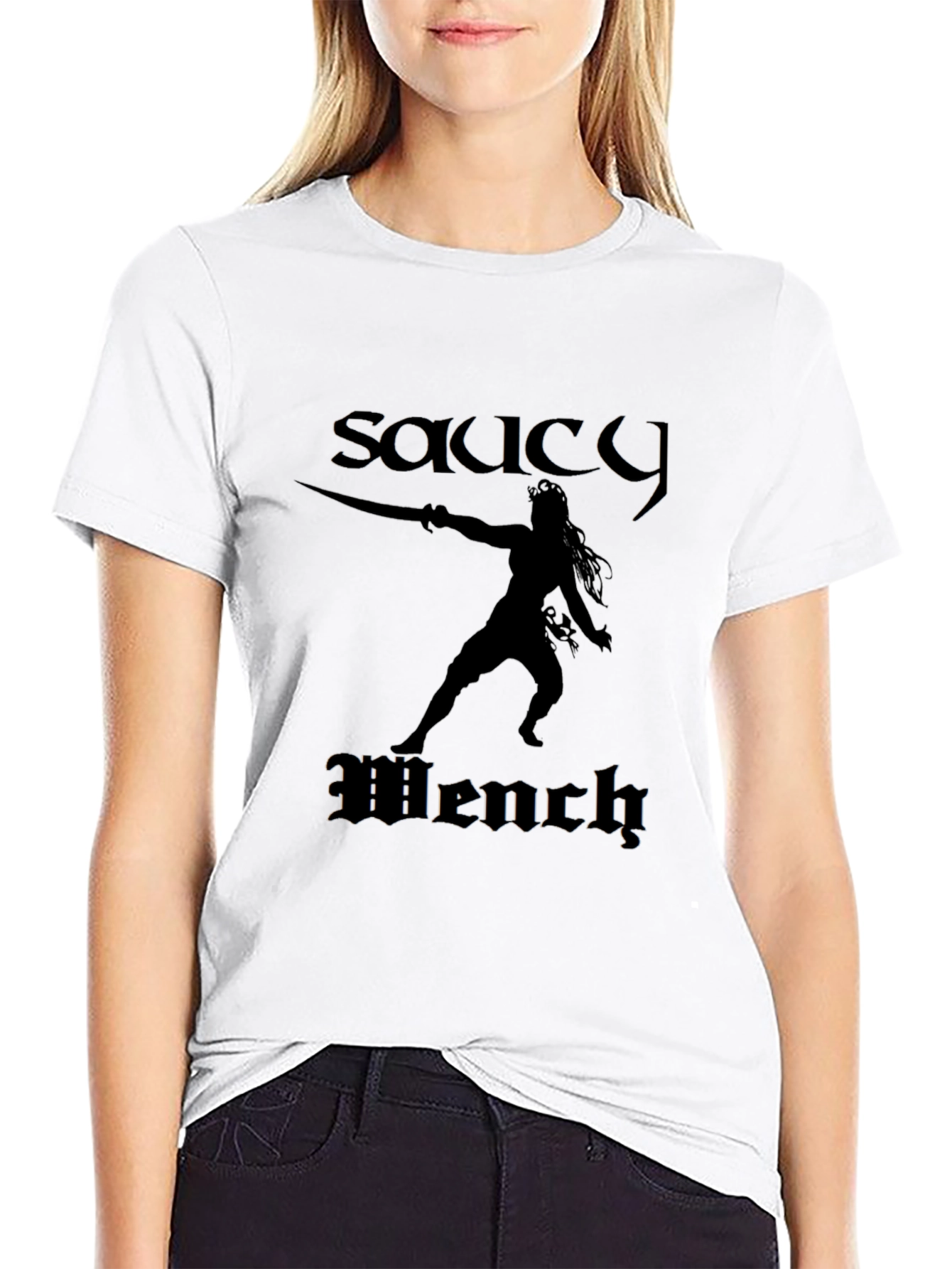 Saucy Wench Graphic Tee - Black