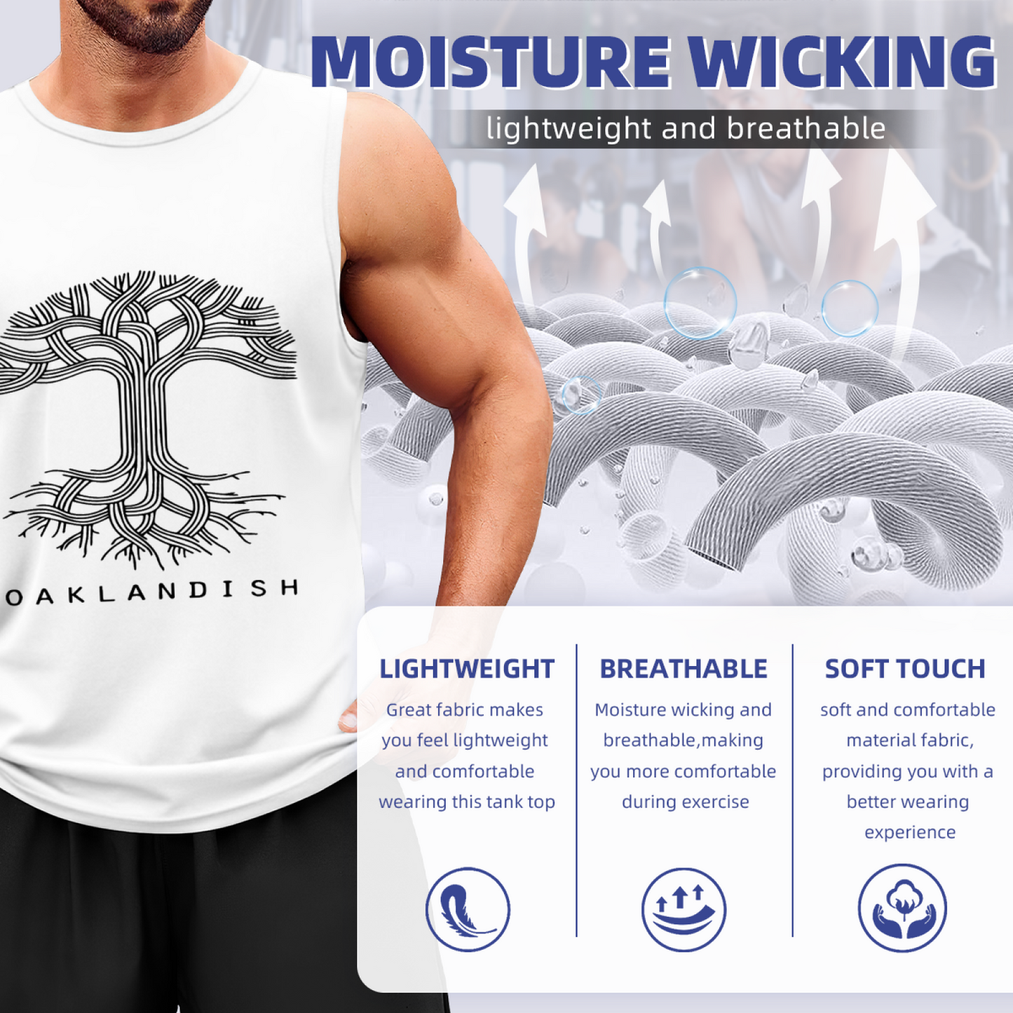 Oaklandish Line Art Tree Of Life Minimalist Print Sleeveless Tee