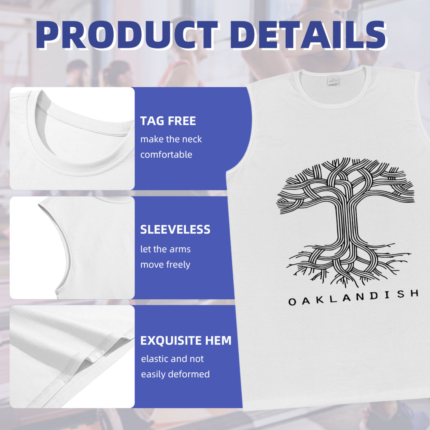 Oaklandish Line Art Tree Of Life Minimalist Print Sleeveless Tee