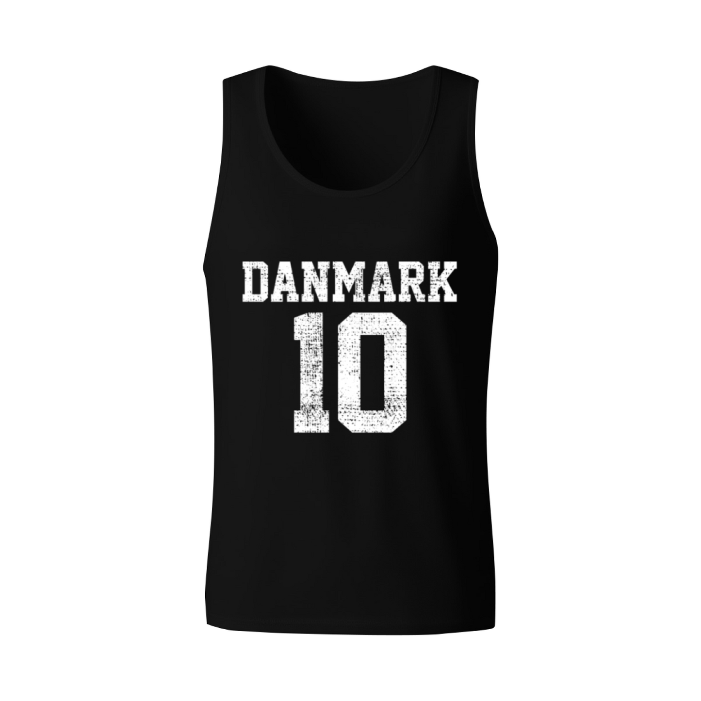 Distressed Danmark Number 10 Sports Style Men Tank Top