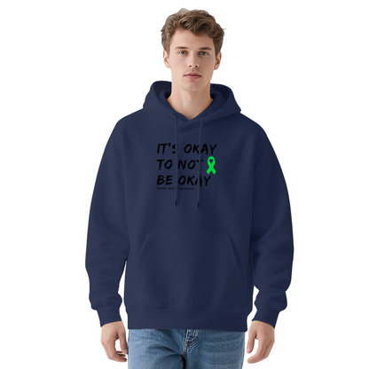 Mental Health Awareness Green Ribbon White Hoodie, Gentle Comfort Daily Top