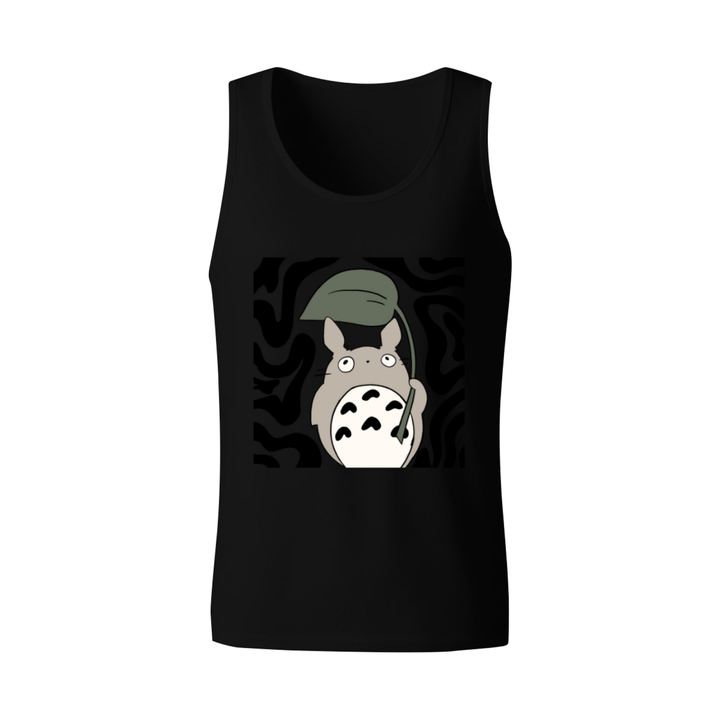 Cute Totoro Holding Leaf Anime Lovers Tank Top