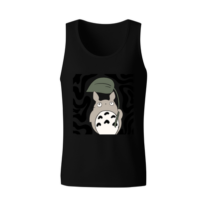 Cute Totoro Holding Leaf Anime Lovers Tank Top