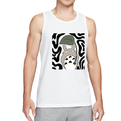 Cute Totoro Holding Leaf Anime Lovers Tank Top