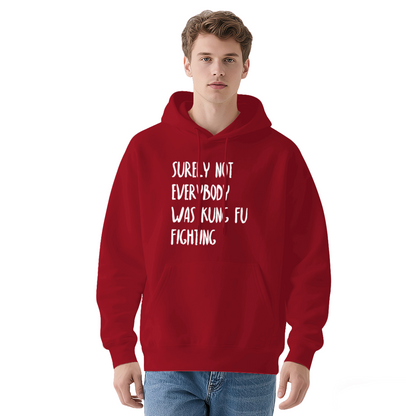 Retro Kung Fu Fighting Lyric Navy Hoodie, Cozy Nostalgic Street Sweatshirt