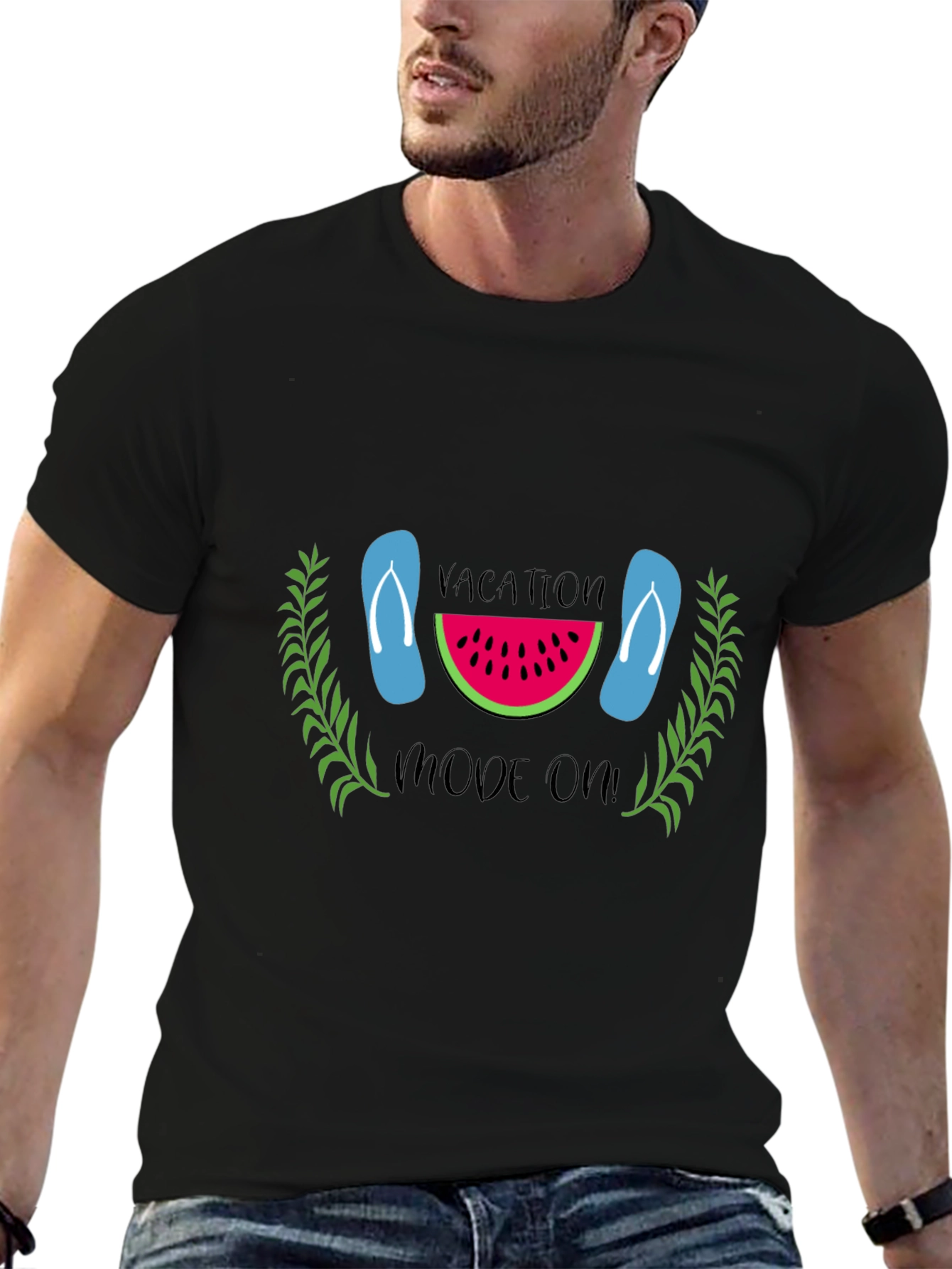 Vacation Mode On Black T-Shirt