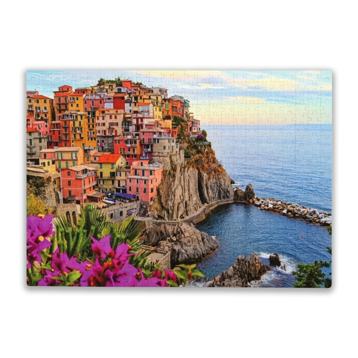 Cinque Terre Cliffside Color Coastal Village Ocean Puzzle
