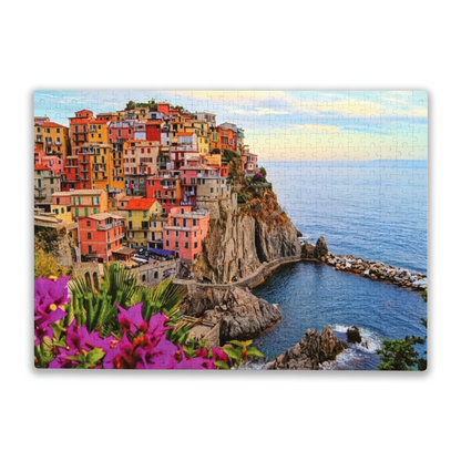 Cinque Terre Cliffside Color Coastal Village Ocean Puzzle