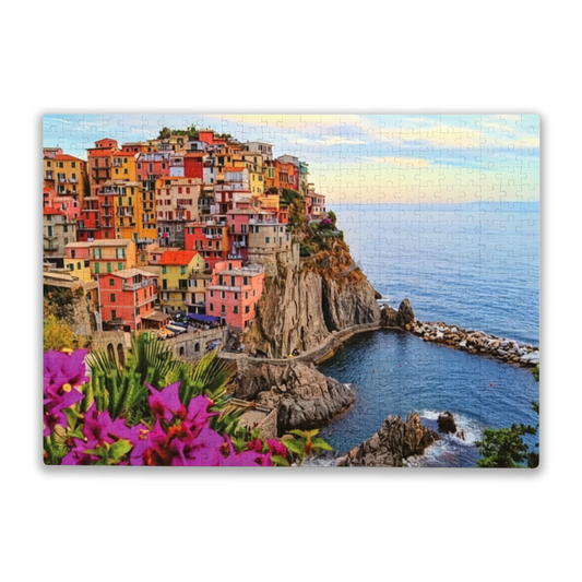 Cinque Terre Cliffside Color Coastal Village Ocean Puzzle