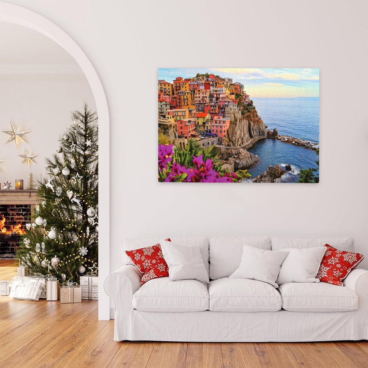 Cinque Terre Cliffside Color Coastal Village Ocean Puzzle