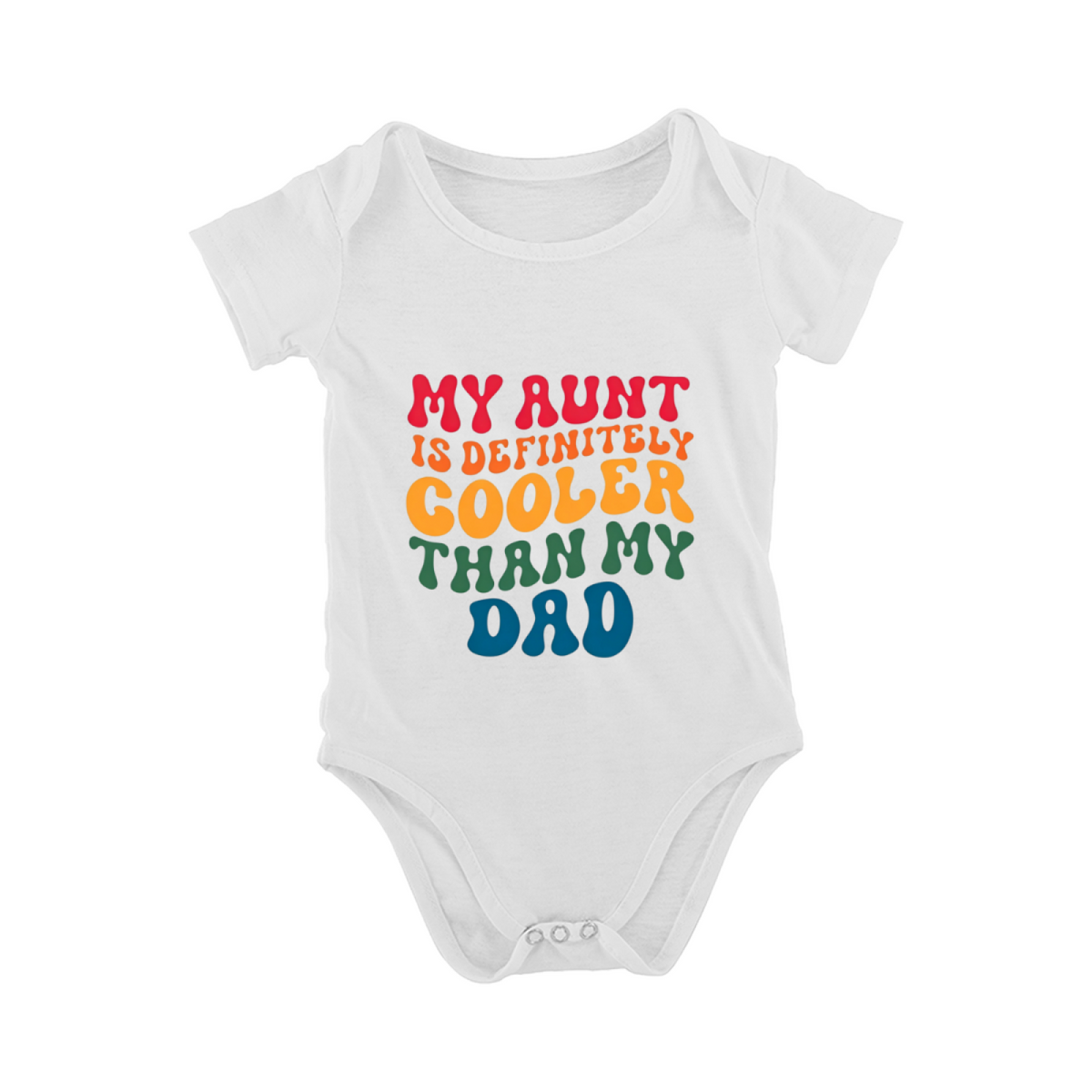 My Aunt Is Definitely Cooler Than My Dad Retro Color Baby Bodysuit